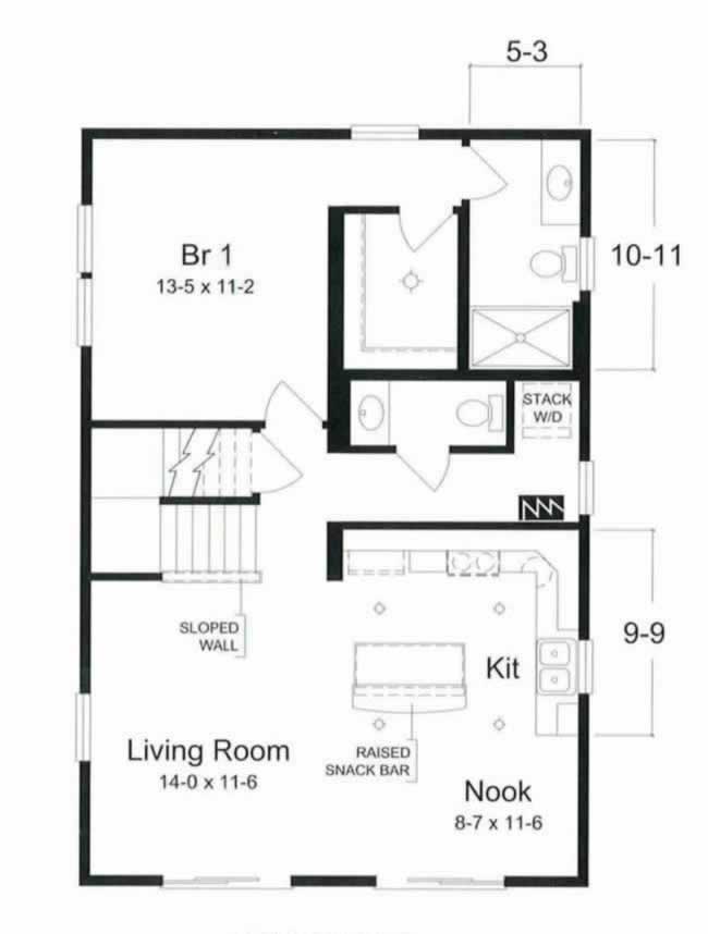 The Margate first floor plan consists of a large master bedroom on the first floor of this 1725 sq. ft. home. The first floor also includes an excellent entertainment area in the open living room, kitchen and nook area.